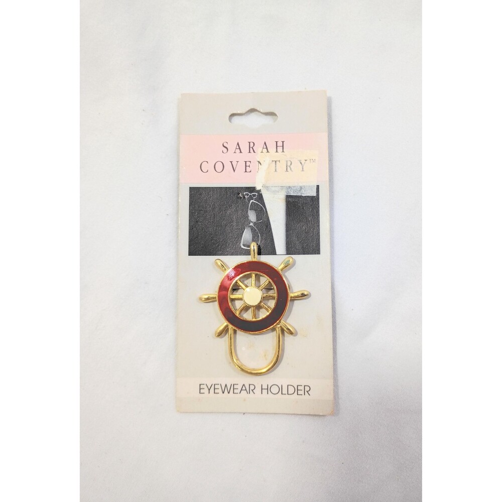 Vintage Sarah Coventry Ships Wheel Eyeglass Holder Pin